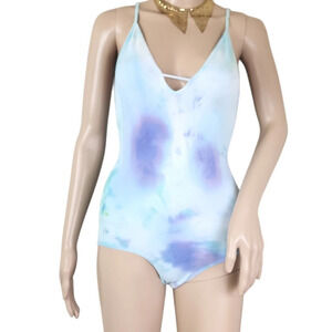 Free People Intimately Seamless Ribbed Cami Bodysuit Purple Blue Neon